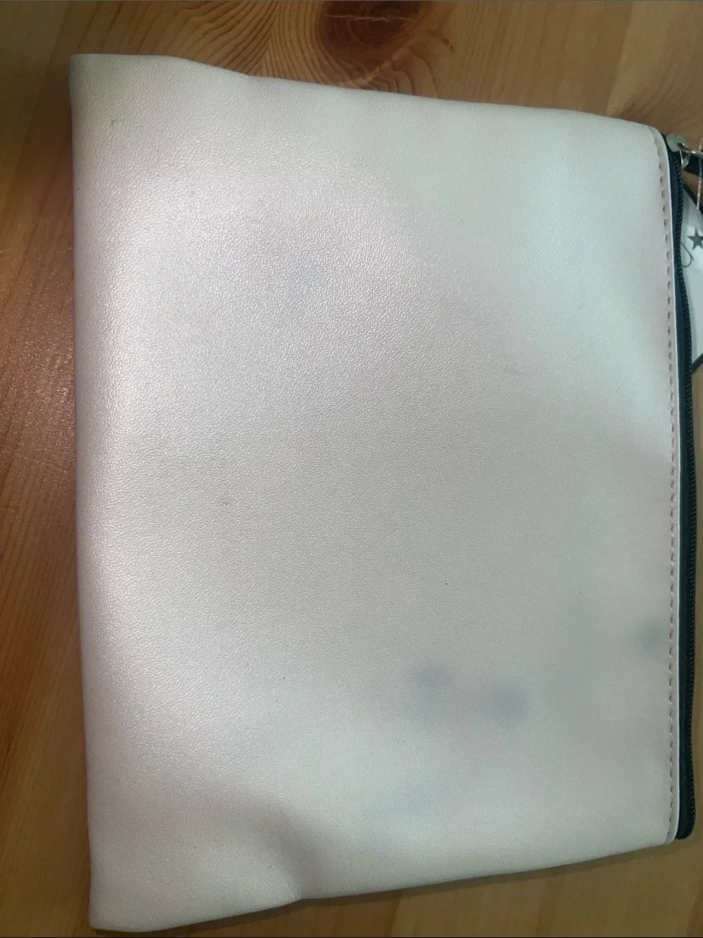 Macy's Off White Cosmetic Pouch with Pink Lip & Black Graphic